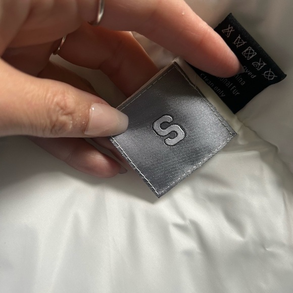 Volare New York Camouflage white fox fur jacket with hood size S NWT - Picture 15 of 15